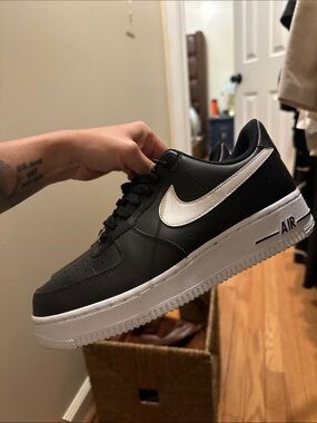 Nike Air Force 1 Low Black with White Swoosh